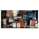 Contents of shelf with playing cards