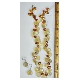 Gemstone necklace and earrings