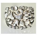 Sterling silver brutalist ring