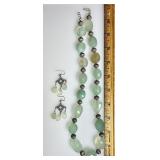Chunky gemstone necklace and earrings