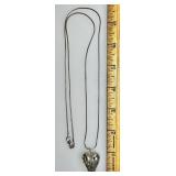 Sterling silver filigree heart necklace