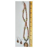 Sterling silver gemstone necklace and earrings