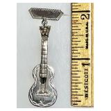 Sterling silver guitar brooch