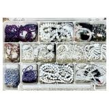Gemstone beads for jewelry in organizer