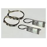 2 pair sterling silver earrings