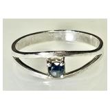 Sterling silver ring with blue stone