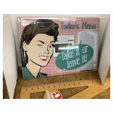 NEW metal Menu Take it or Leave It sign