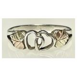 Sterling and 12k gold ring