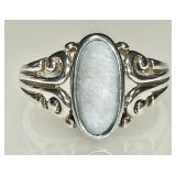 Sterling silver ring with abalone --large size