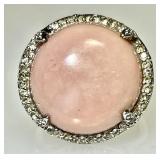 Sterling silver pink coral ring