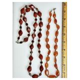 2 gemstone necklaces --jasper and carnelian