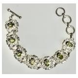 Sterling silver peridot bracelet