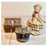 3 vintage coin banks