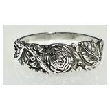 Sterling silver rose ring