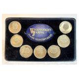 Set of 6 brass woodworker collector coins