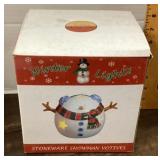 Stoneware snowman votive