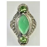Sterling silver green onyx ring