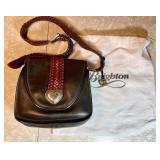 Brighton black leather shoulder bag 8" x 9"
