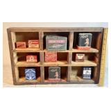 Wood shadowbox w/empty hardware boxes