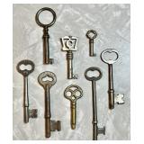 8 antique keys