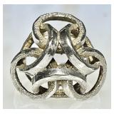 Sterling silver interlocking circles ring