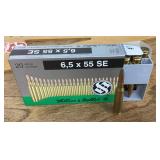 6.5 mm rifle ammo --full box
