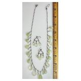 Sterling prehnite necklace and earrings