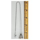 Sterling silver treasure box necklace w/jewels