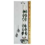 Sterling silver seraphinite necklace & earrings