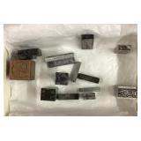 Vintage letterpress printing blocks