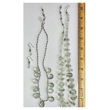 2 green amethyst necklaces and earrings