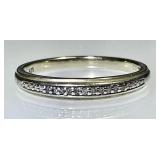 Sterling silver ring with tiny diamonds