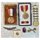 Assorted medals and ribbons