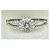 Sterling silver ring with clear stones