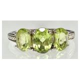 Sterling silver peridot ring