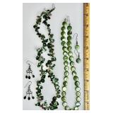 2 pearl necklaces and earrings