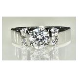 Heavy sterling ring with CZs