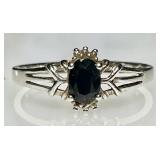 Sterling silver ring with black stone