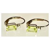 14k gold and peridot pierced earrings