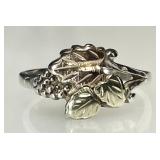 Sterling and 10k gold ring