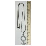 Sterling silver male gender symbol on 16" chain