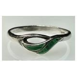 Sterling silver malachite ring