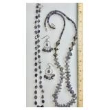 2 iolite necklaces and earrings