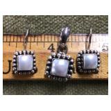 Silpada sterling earrings and pendant set