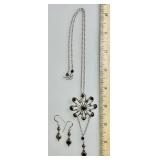 Sterling silver iolite necklace and earrings