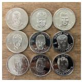 9 collectible hockey coins