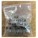 42 Buffalo nickels --no dates