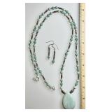 Amazonite necklace and earrings