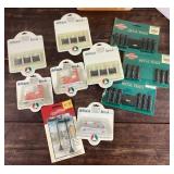 Group of train layout and village accessories