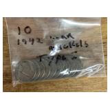 10 war nickels Type I 1942